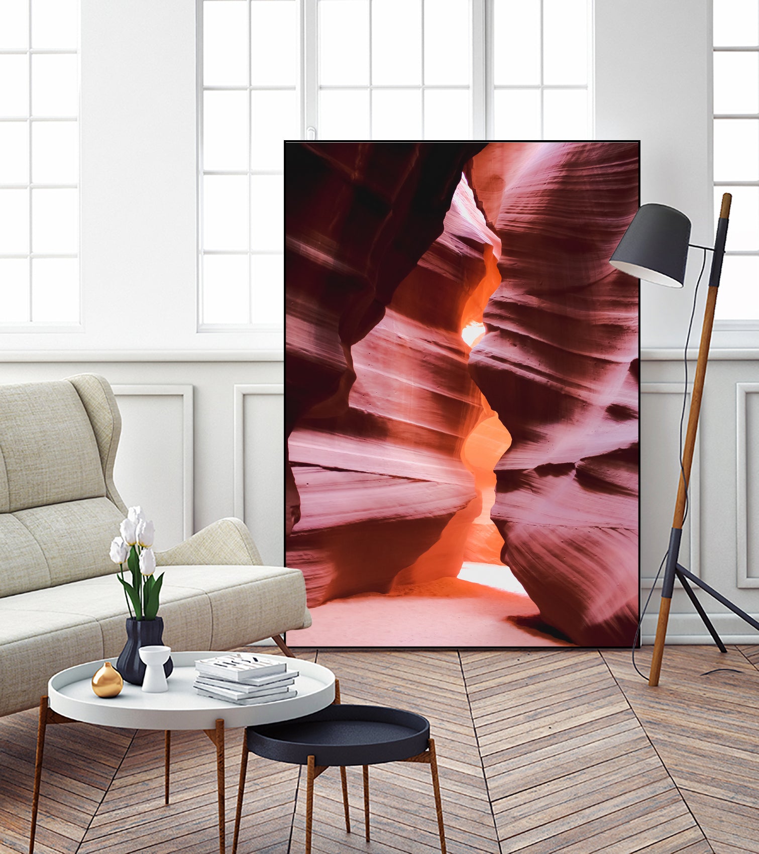 Cave in the desert at Antelope Canyon Arizona USA by sutee monchitnukul on GIANT ART - orange photo manipulation