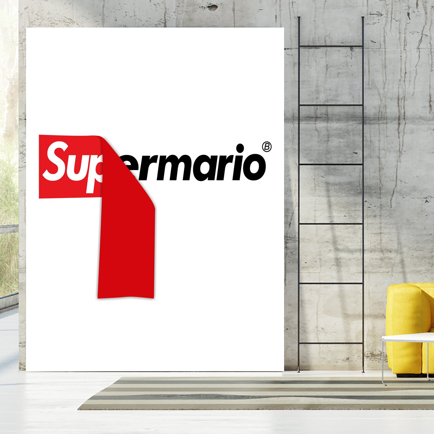 Supreme Mario by Rogelio I Luis on GIANT ART - white typography