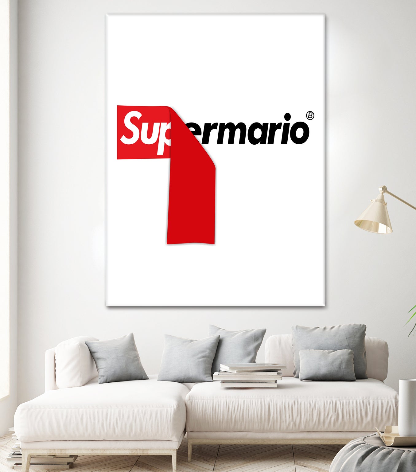 Supreme Mario by Rogelio I Luis on GIANT ART - white typography