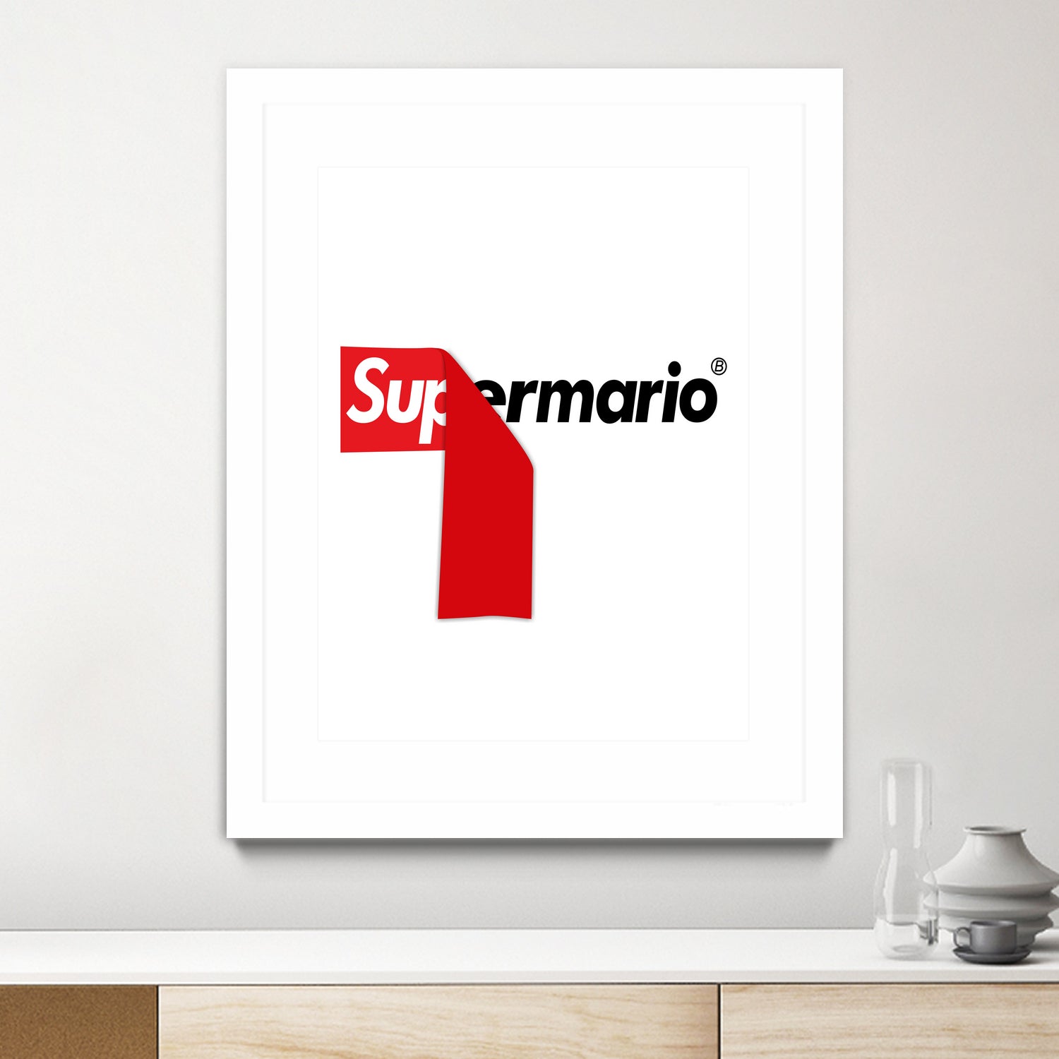 Supreme Mario by Rogelio I Luis on GIANT ART - white typography