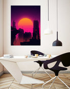 Retrowave City sunset by Muhammad Daffa Umar on GIANT ART - white photo illustration