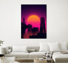 Retrowave City sunset by Muhammad Daffa Umar on GIANT ART - white photo illustration