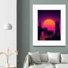 Retrowave City sunset by Muhammad Daffa Umar on GIANT ART - white photo illustration