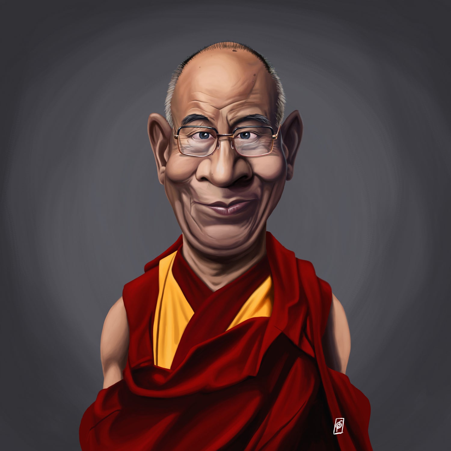 Dalai Lama by Rob Snow on GIANT ART - brown digital painting