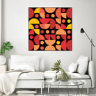 Funky Retro Pattern warm colours by Tal Hayoun on GIANT ART - red vector illustration