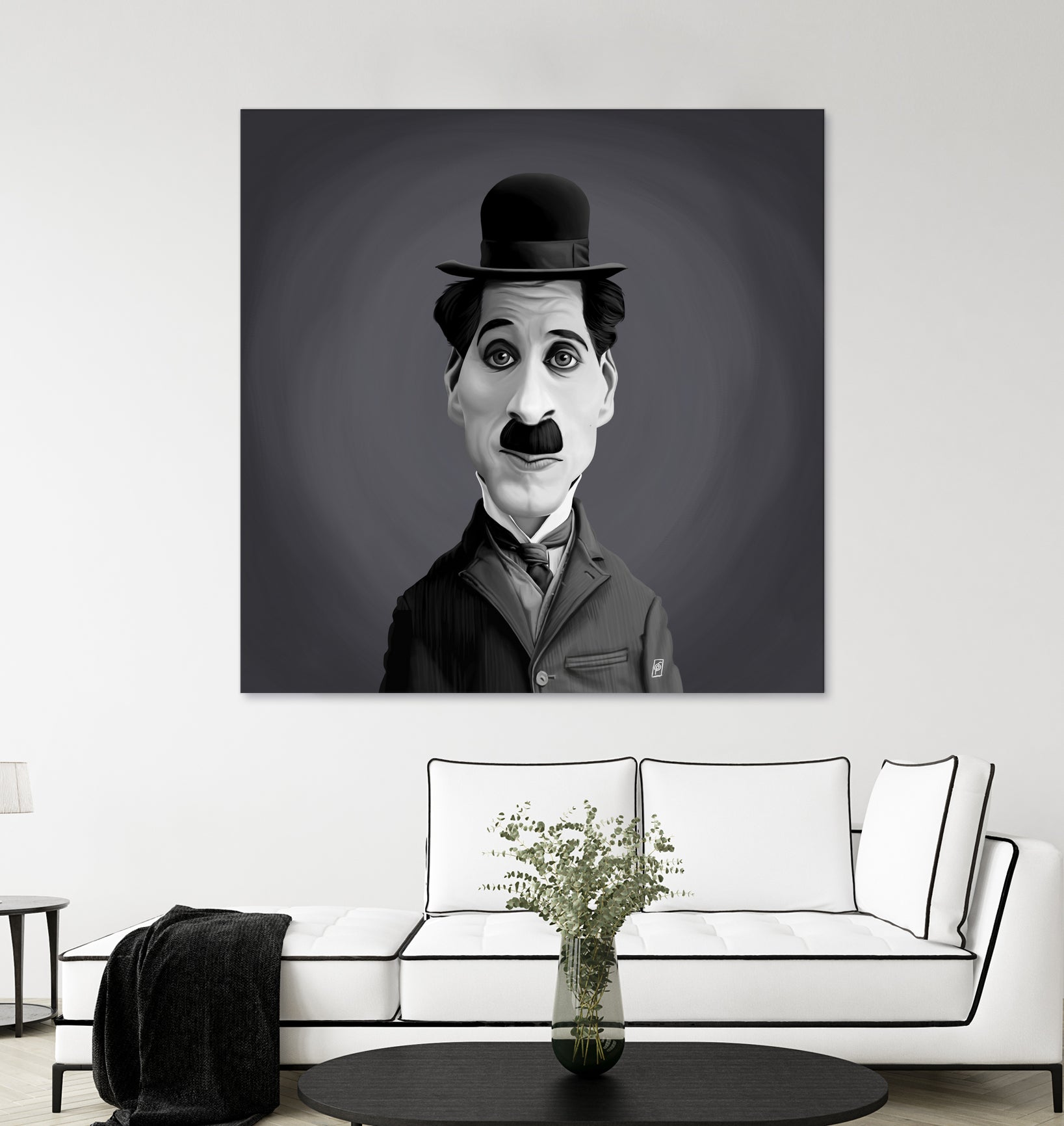 Charlie Chaplin by Rob Snow on GIANT ART - gray digital painting