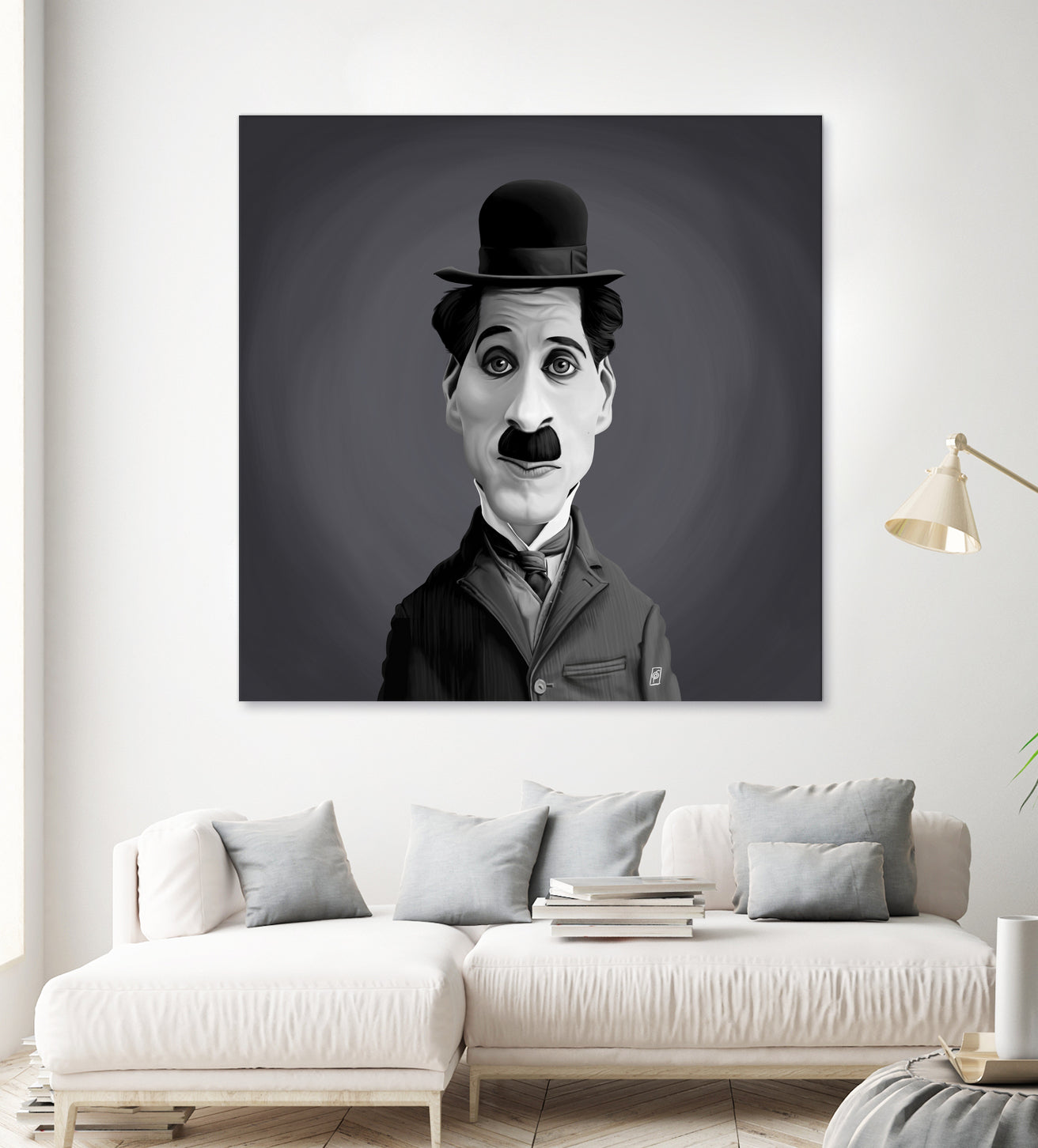 Charlie Chaplin by Rob Snow on GIANT ART - gray digital painting