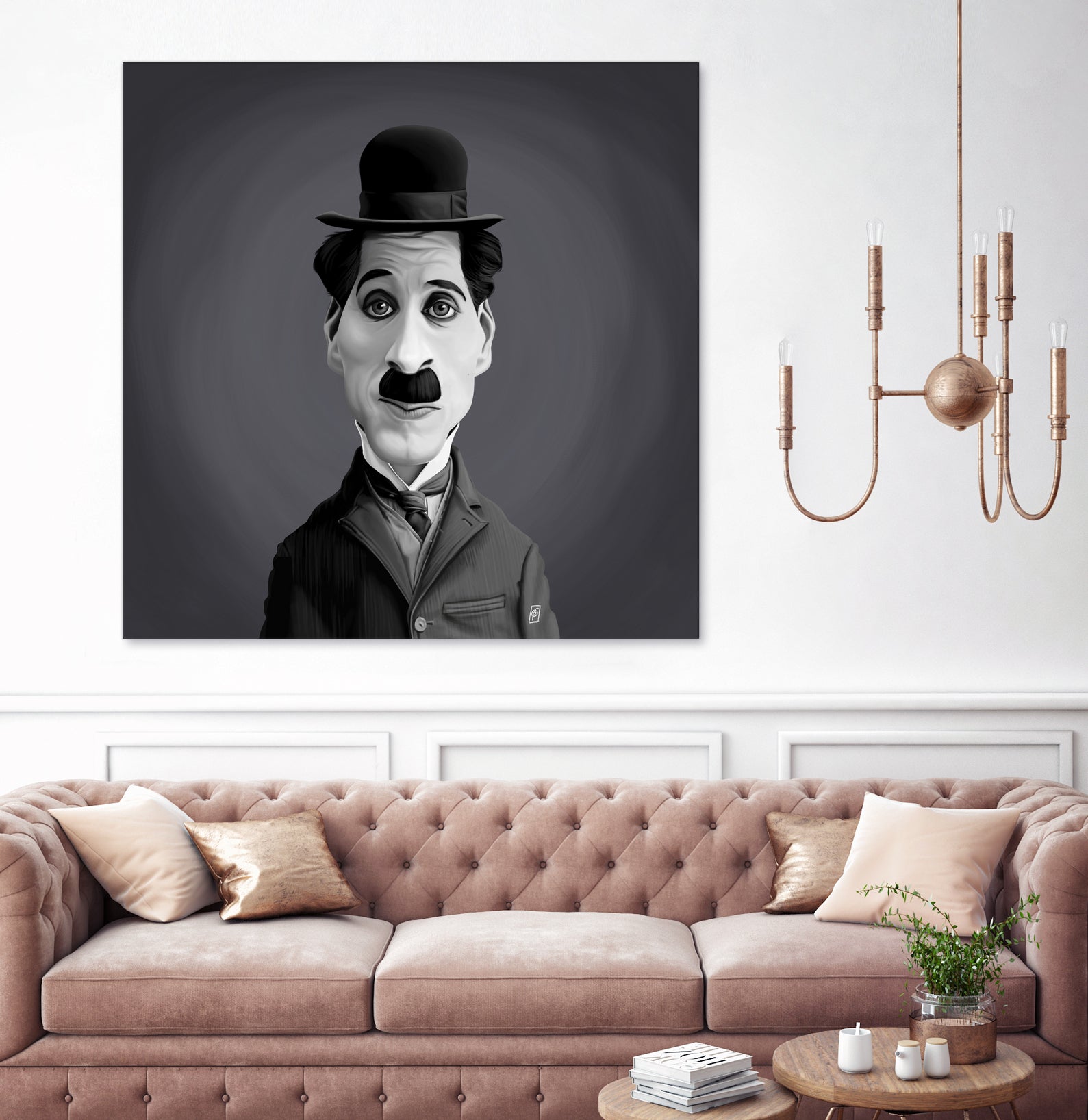 Charlie Chaplin by Rob Snow on GIANT ART - gray digital painting