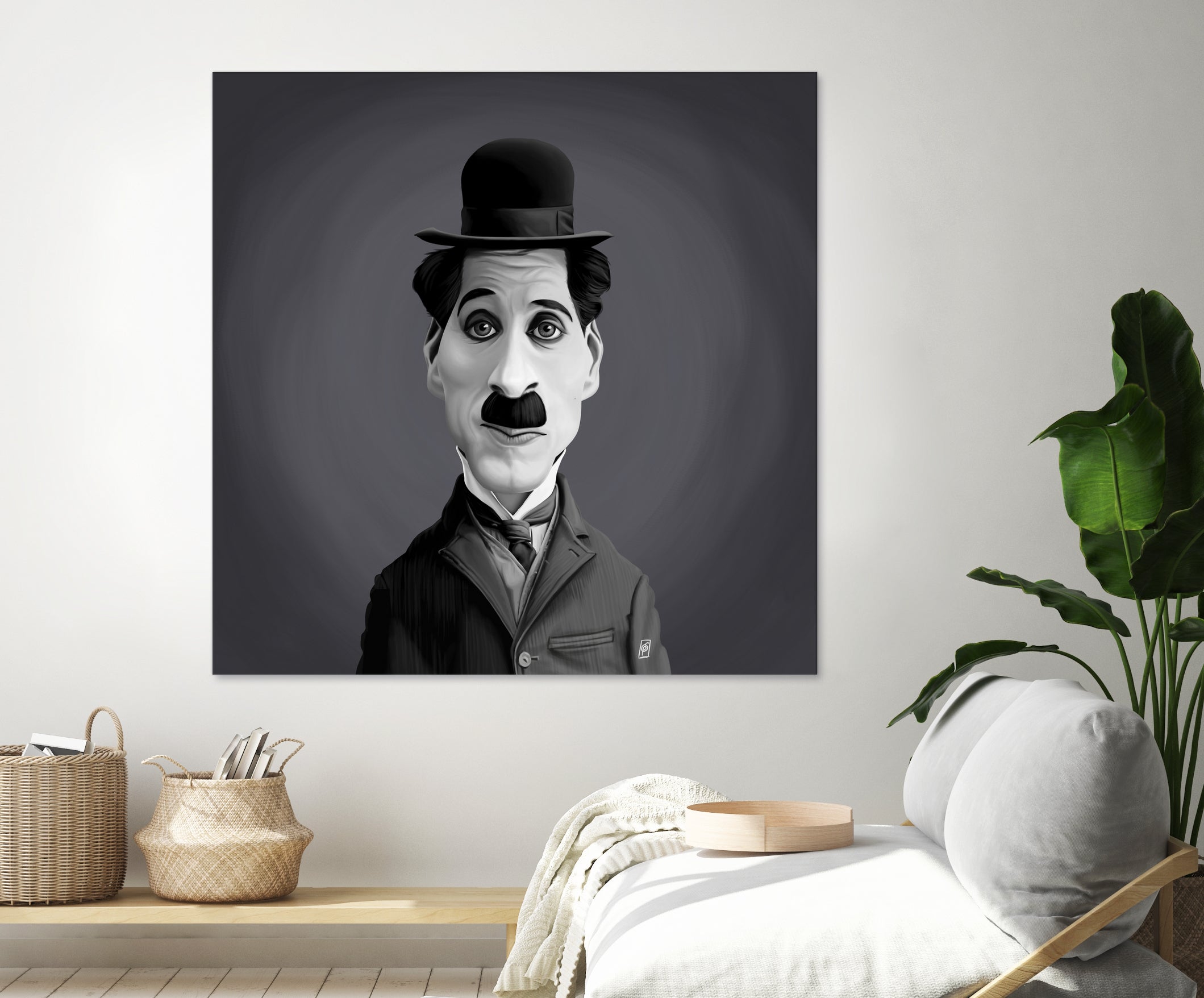 Charlie Chaplin by Rob Snow on GIANT ART - gray digital painting