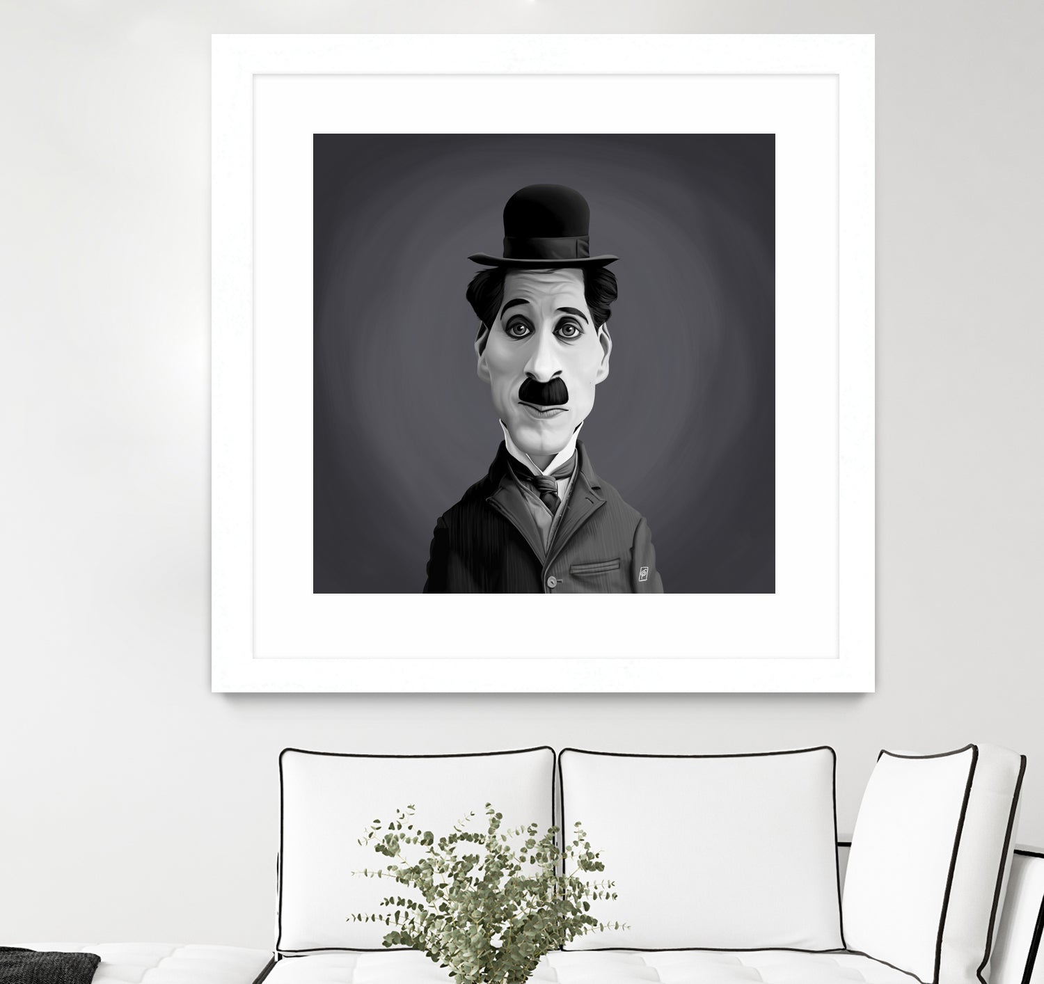 Charlie Chaplin by Rob Snow on GIANT ART - gray digital painting