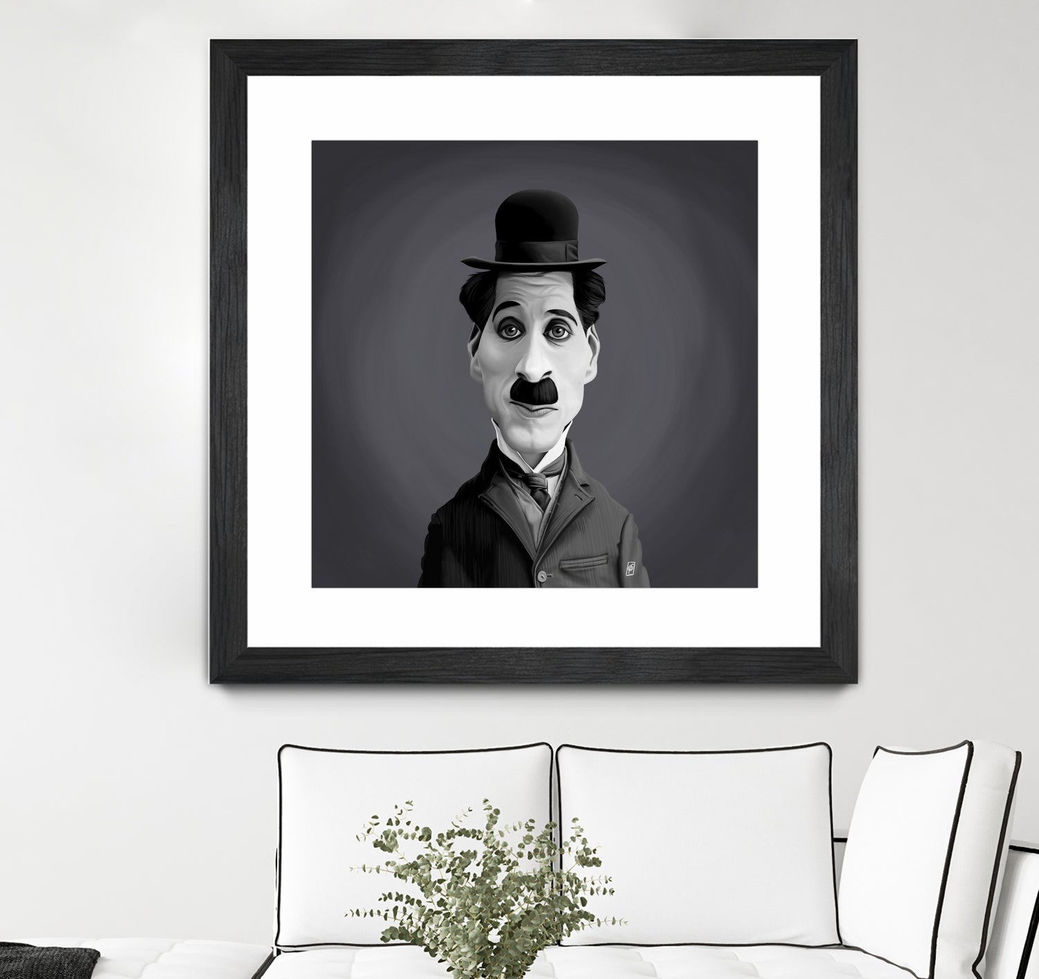 Charlie Chaplin by Rob Snow on GIANT ART - gray digital painting