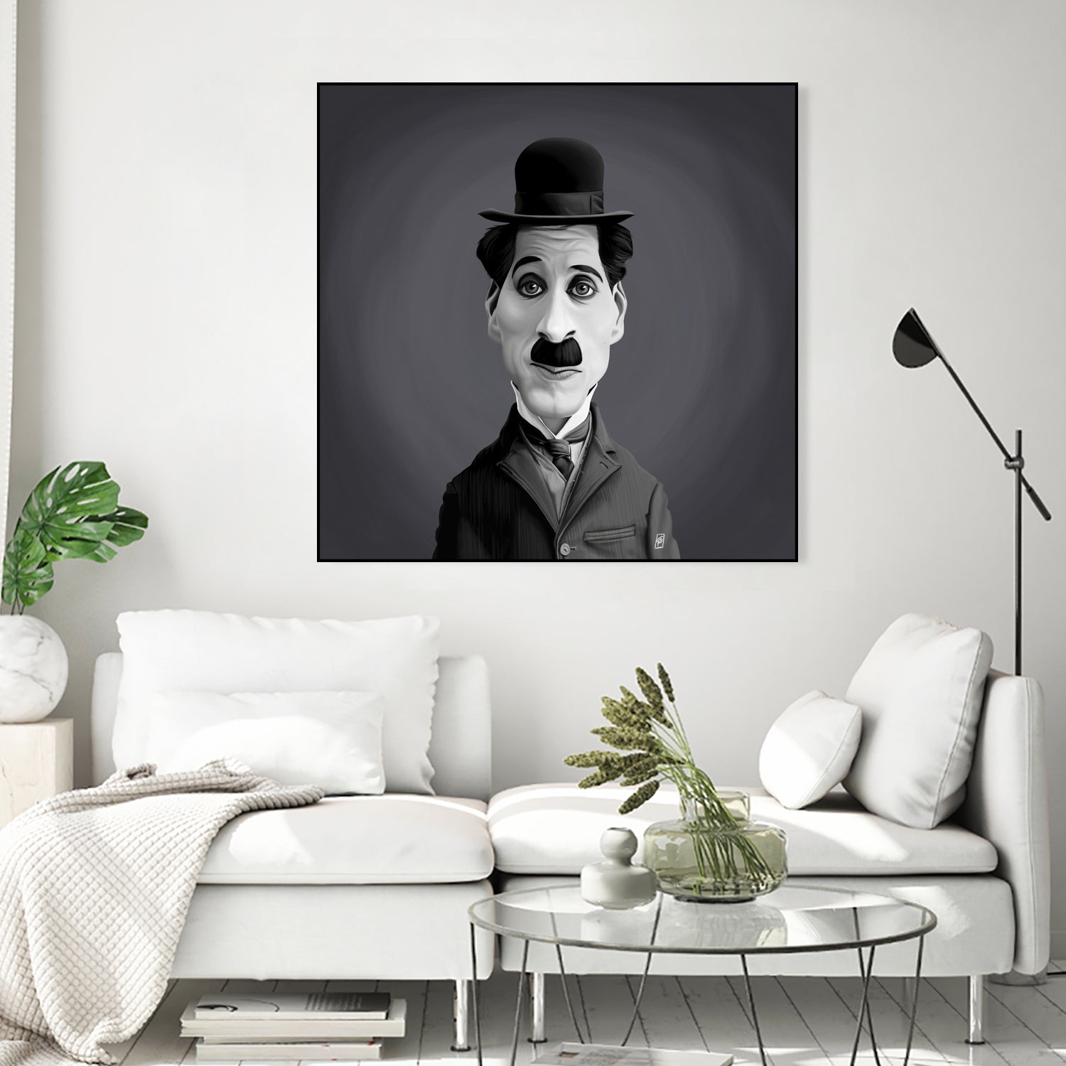 Charlie Chaplin by Rob Snow on GIANT ART - gray digital painting