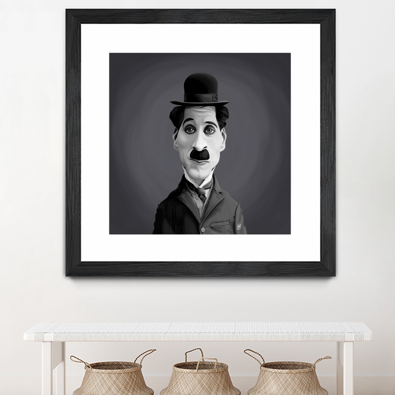 Charlie Chaplin by Rob Snow on GIANT ART - gray digital painting