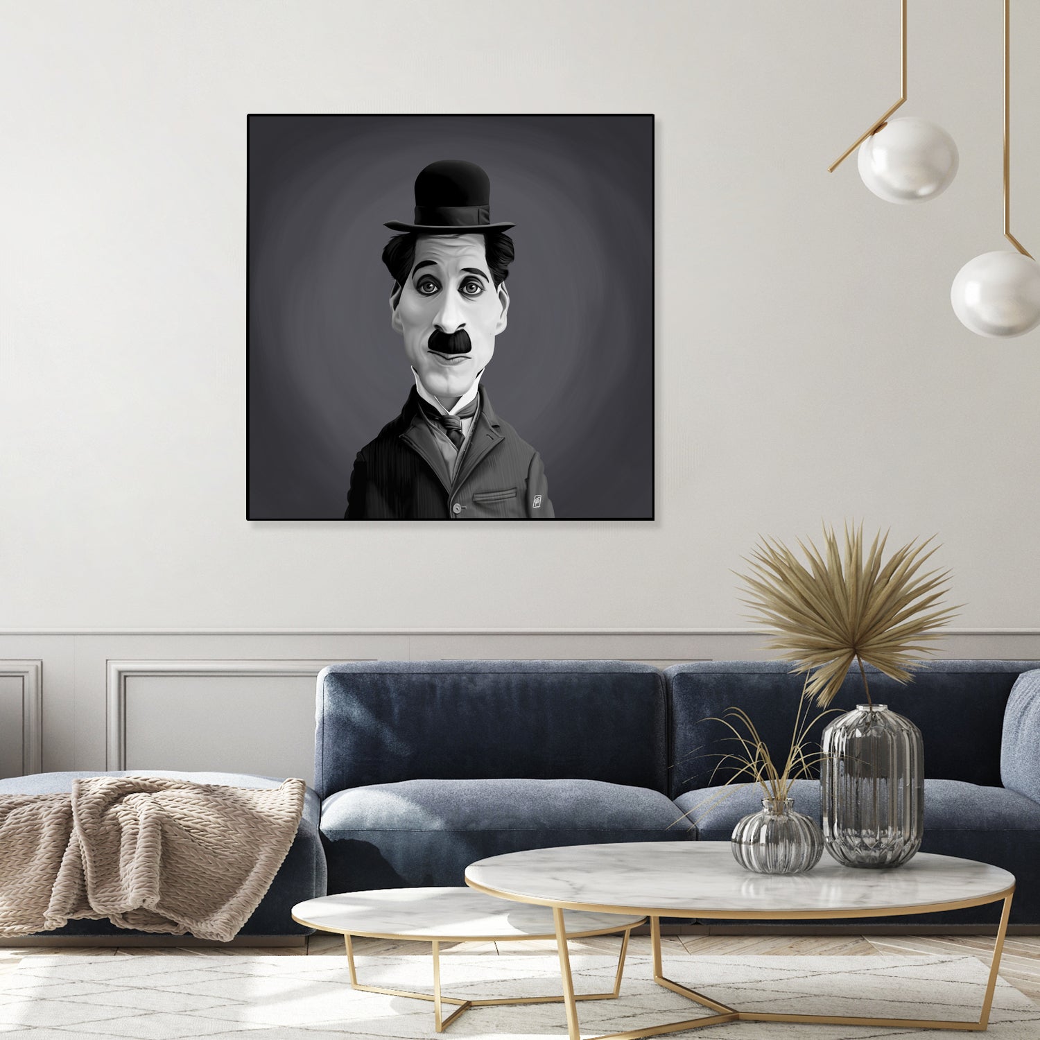 Charlie Chaplin by Rob Snow on GIANT ART - gray digital painting