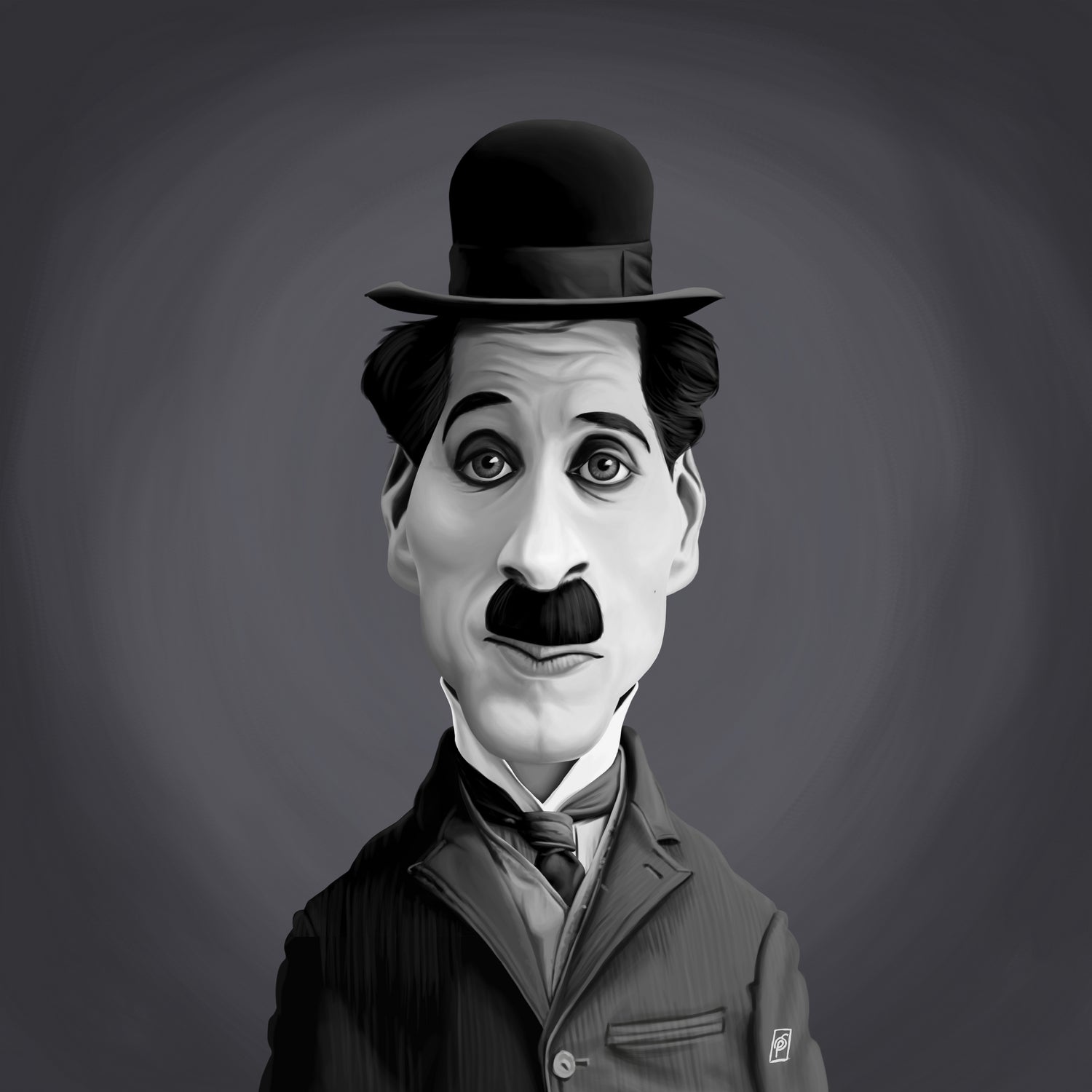 Charlie Chaplin by Rob Snow on GIANT ART - gray digital painting