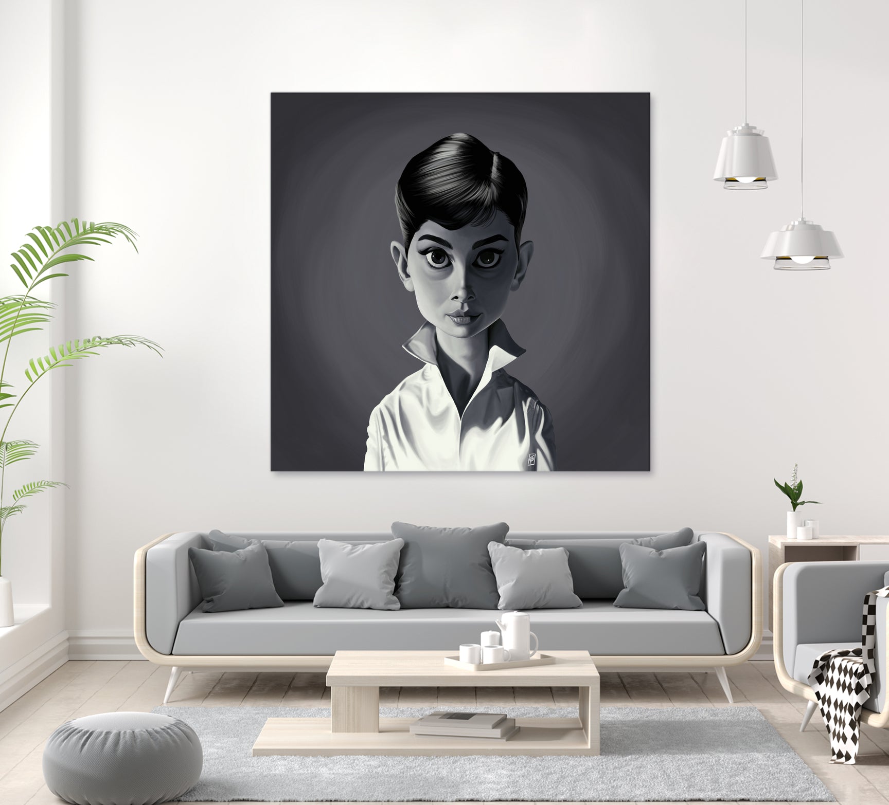 Audrey Hepburn by Rob Snow on GIANT ART - gray digital painting