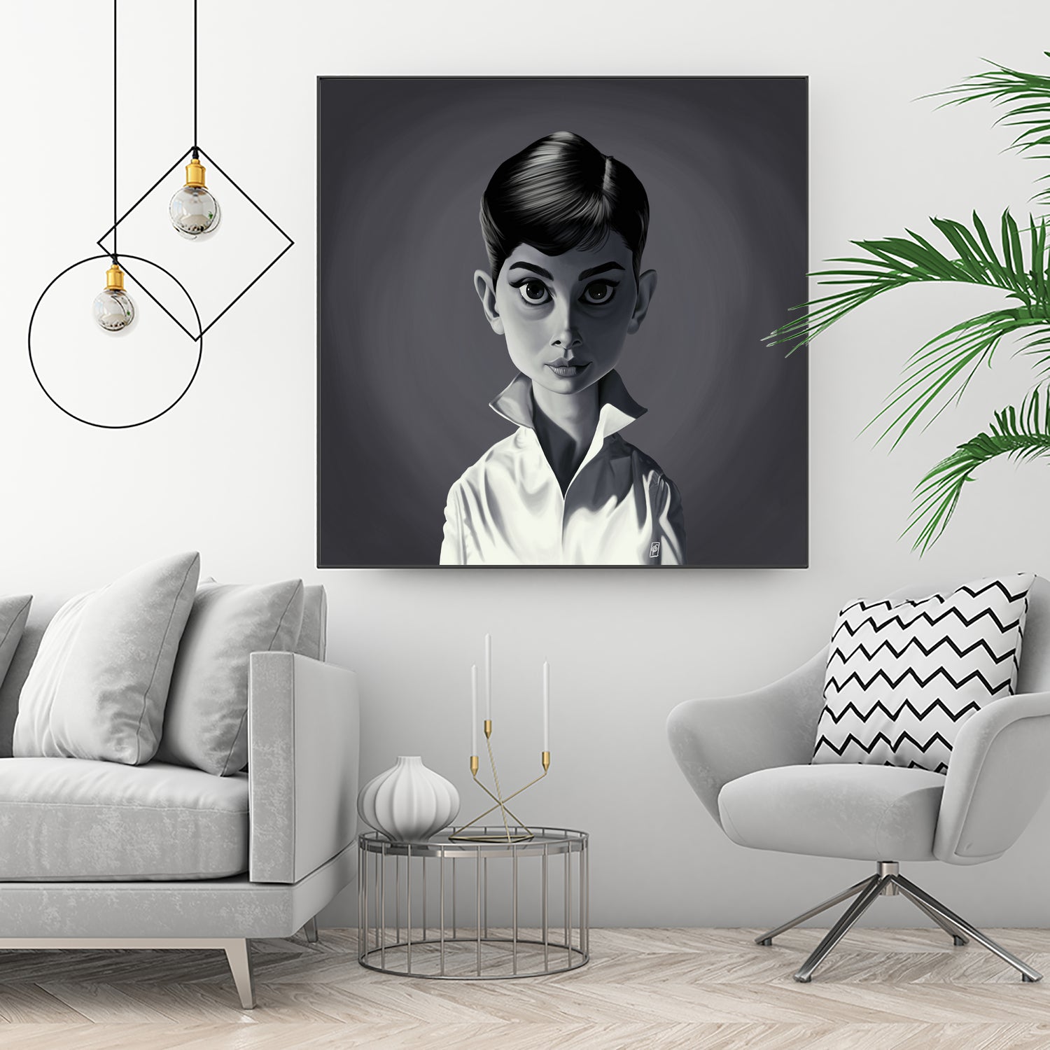 Audrey Hepburn by Rob Snow on GIANT ART - gray digital painting