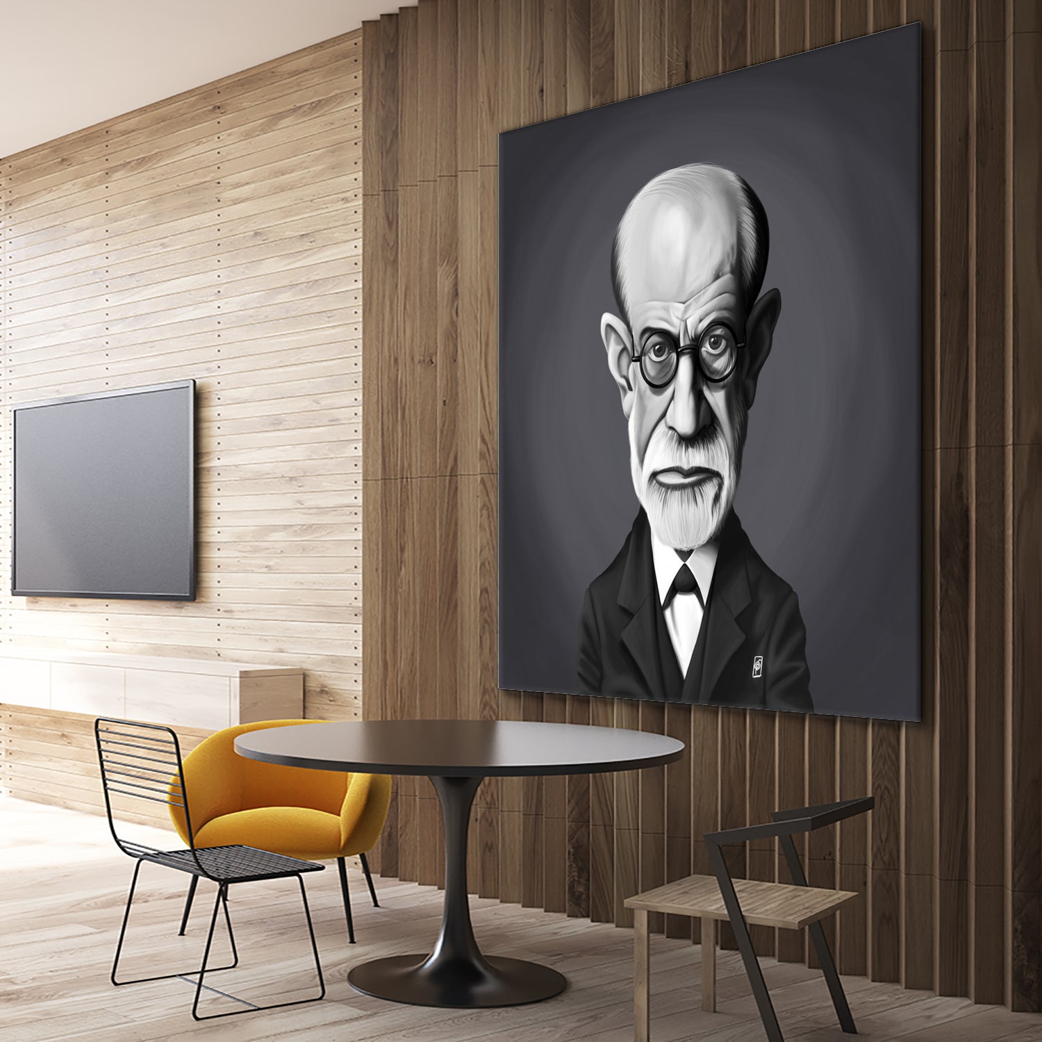 Sigmund Freud by Rob Snow on GIANT ART - gray digital painting