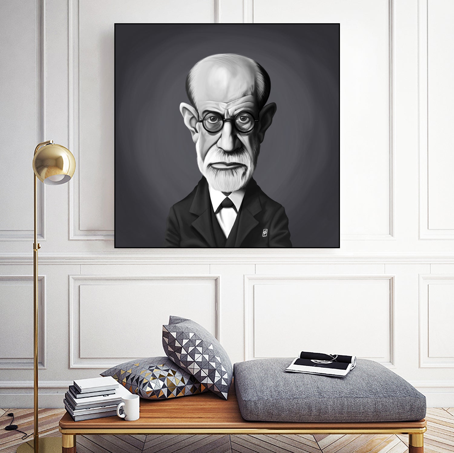 Sigmund Freud by Rob Snow on GIANT ART - gray digital painting