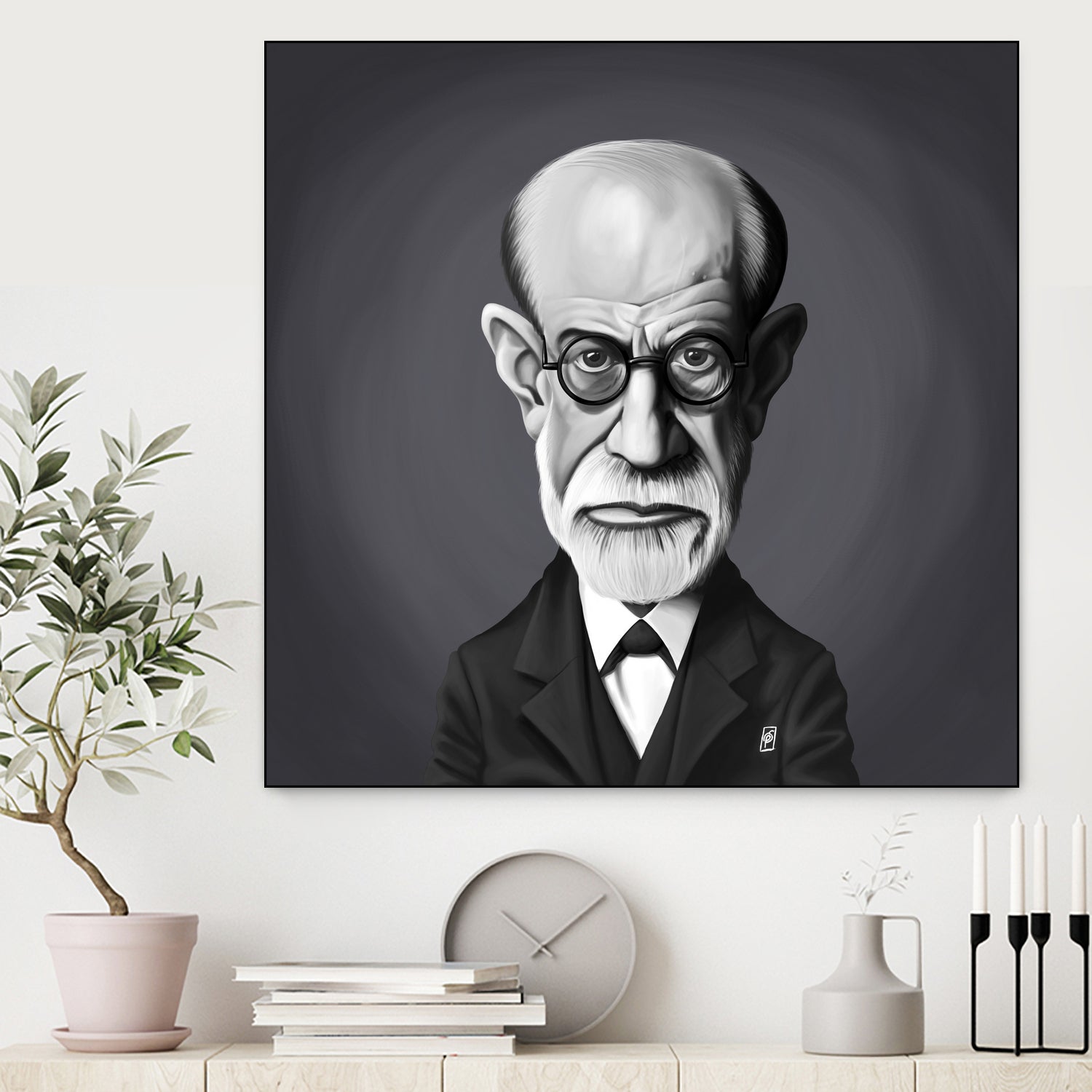 Sigmund Freud by Rob Snow on GIANT ART - gray digital painting