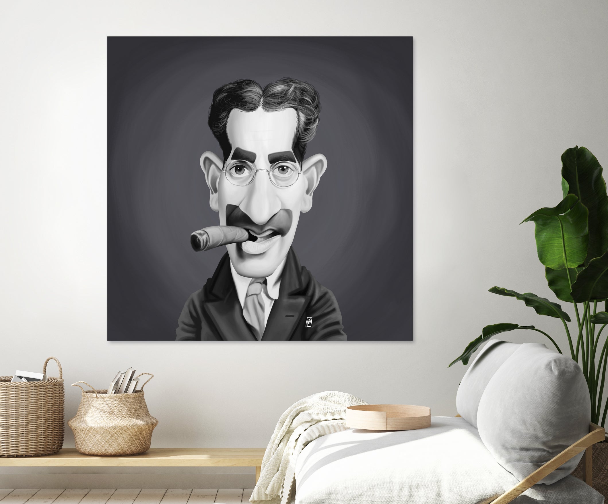 Groucho Marx by Rob Snow on GIANT ART - gray digital painting