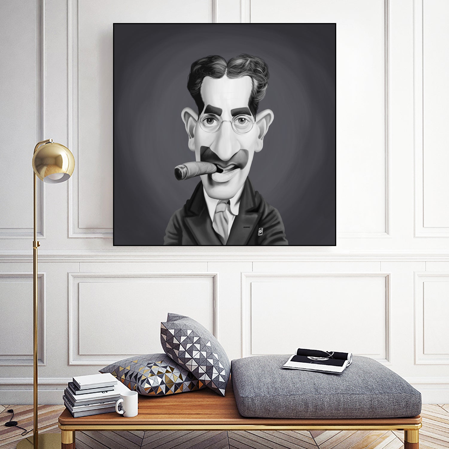 Groucho Marx by Rob Snow on GIANT ART - gray digital painting