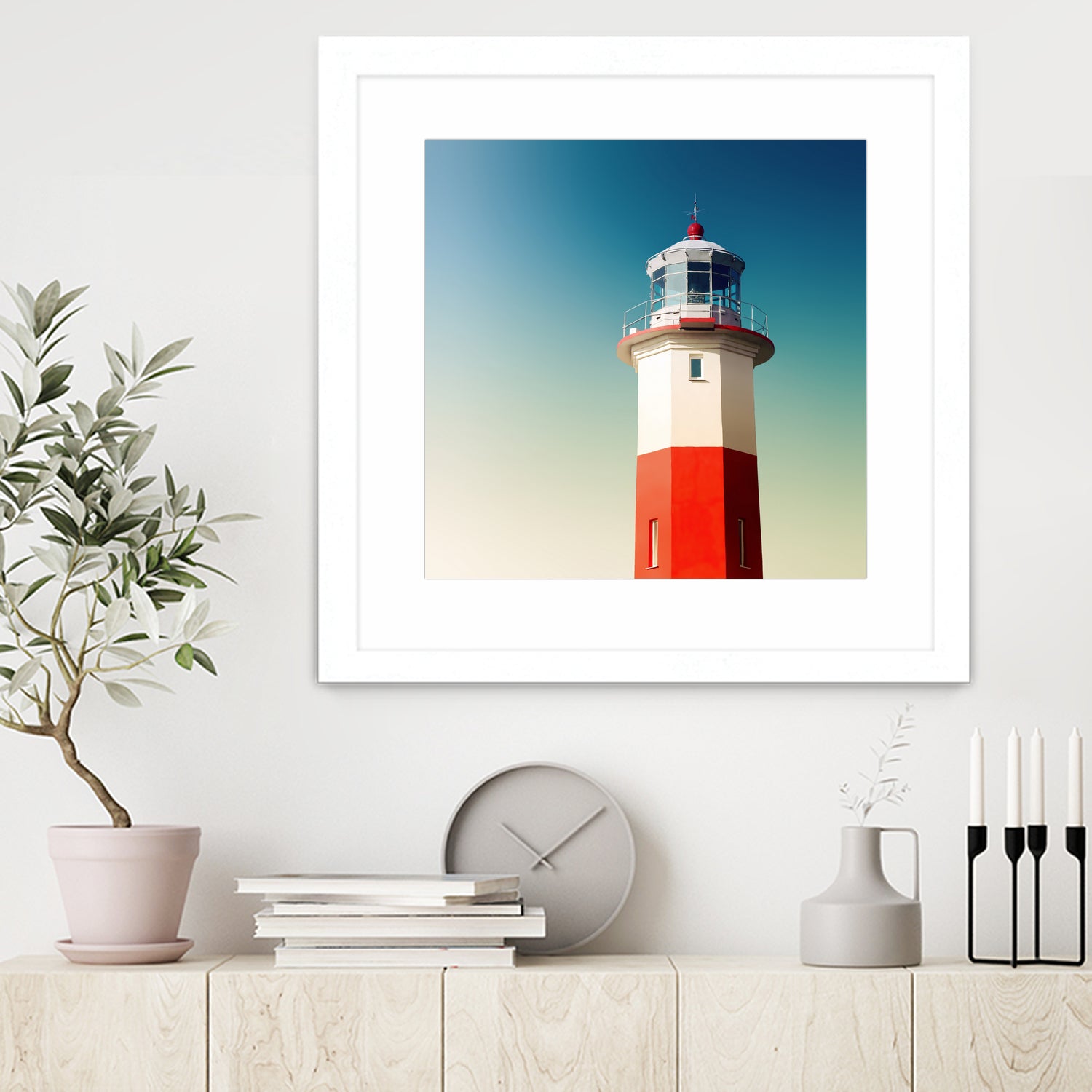 Lighthouse by Dmitry Belousov on GIANT ART - red photo illustration