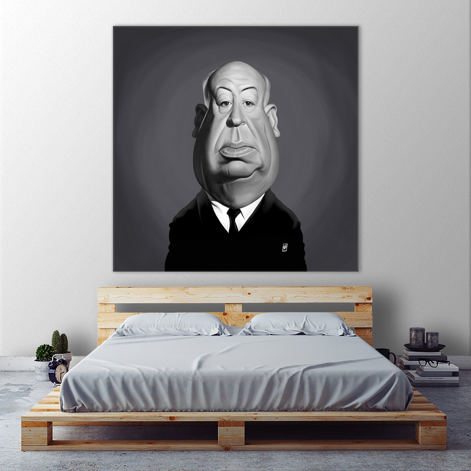 Alfred Hitchcock by Rob Snow on GIANT ART - gray digital painting