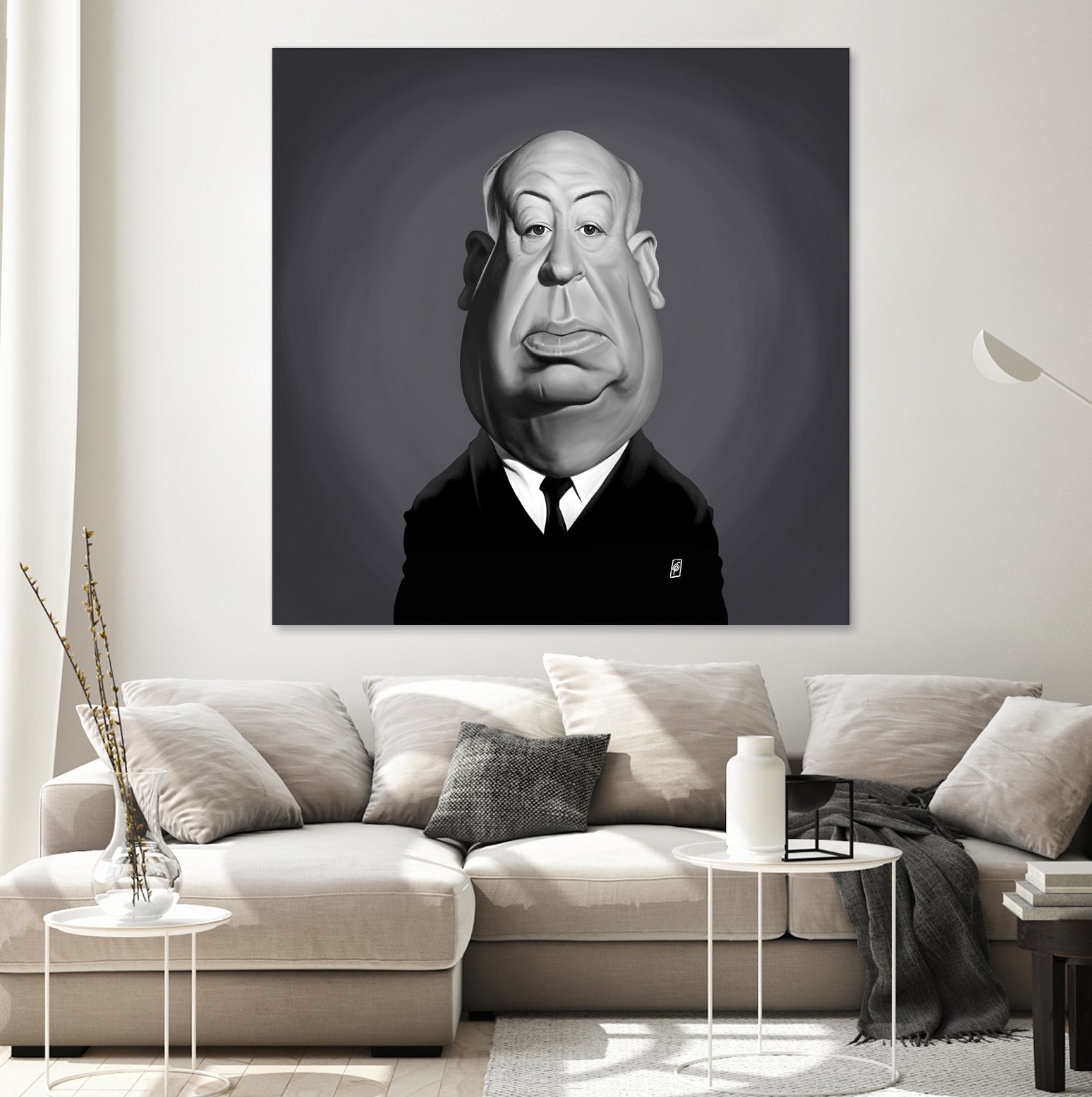 Alfred Hitchcock by Rob Snow on GIANT ART - gray digital painting