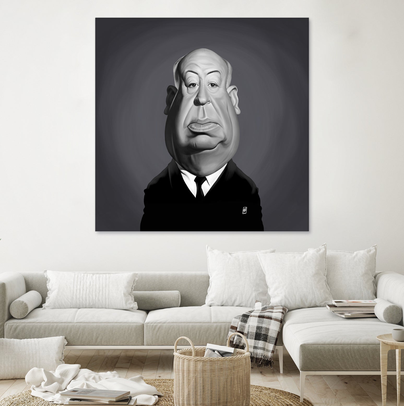 Alfred Hitchcock by Rob Snow on GIANT ART - gray digital painting