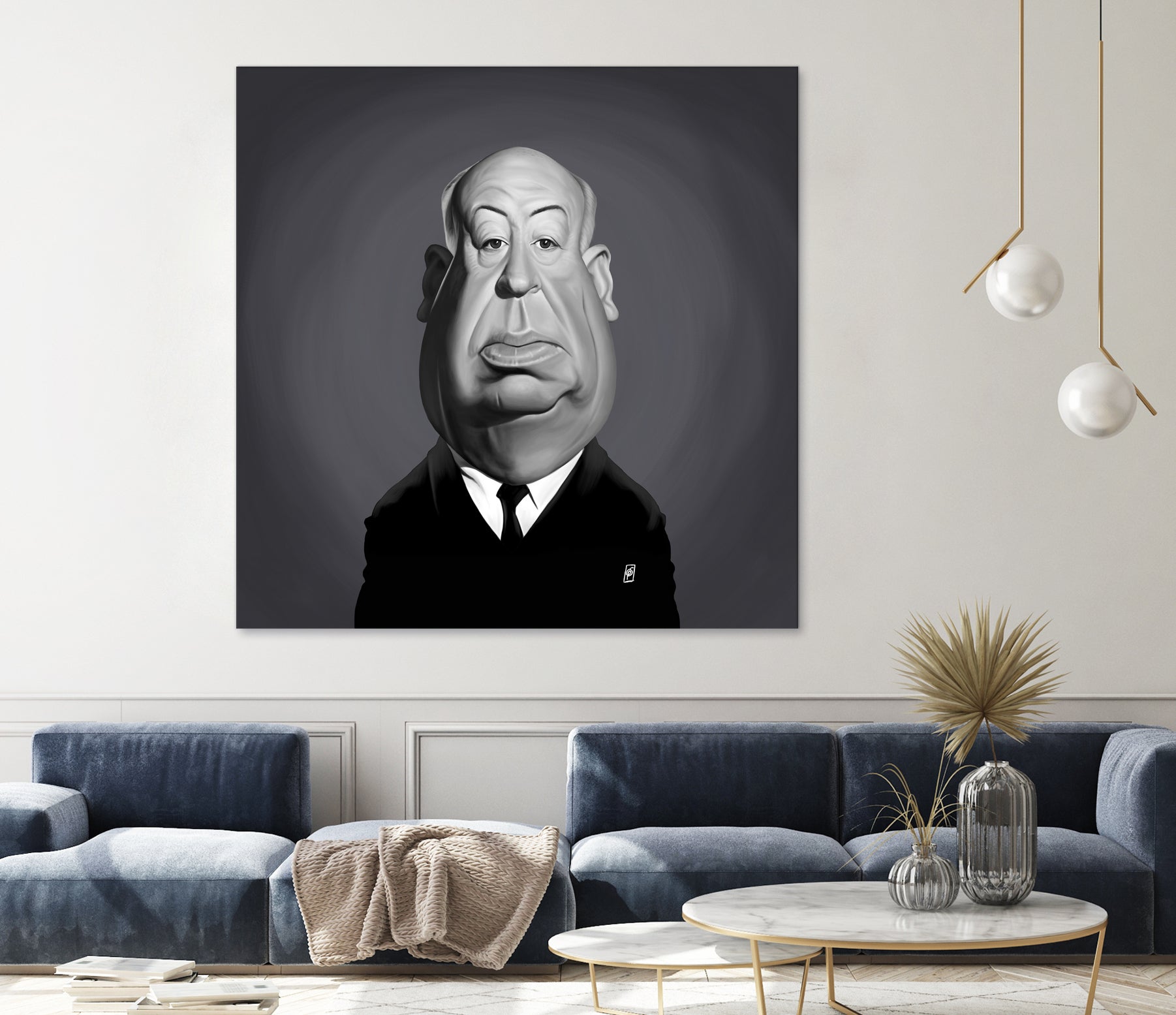 Alfred Hitchcock by Rob Snow on GIANT ART - gray digital painting