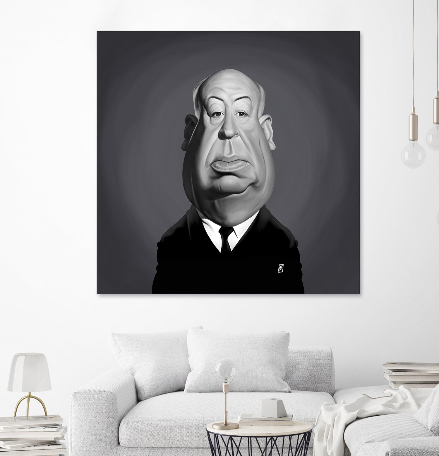 Alfred Hitchcock by Rob Snow on GIANT ART - gray digital painting