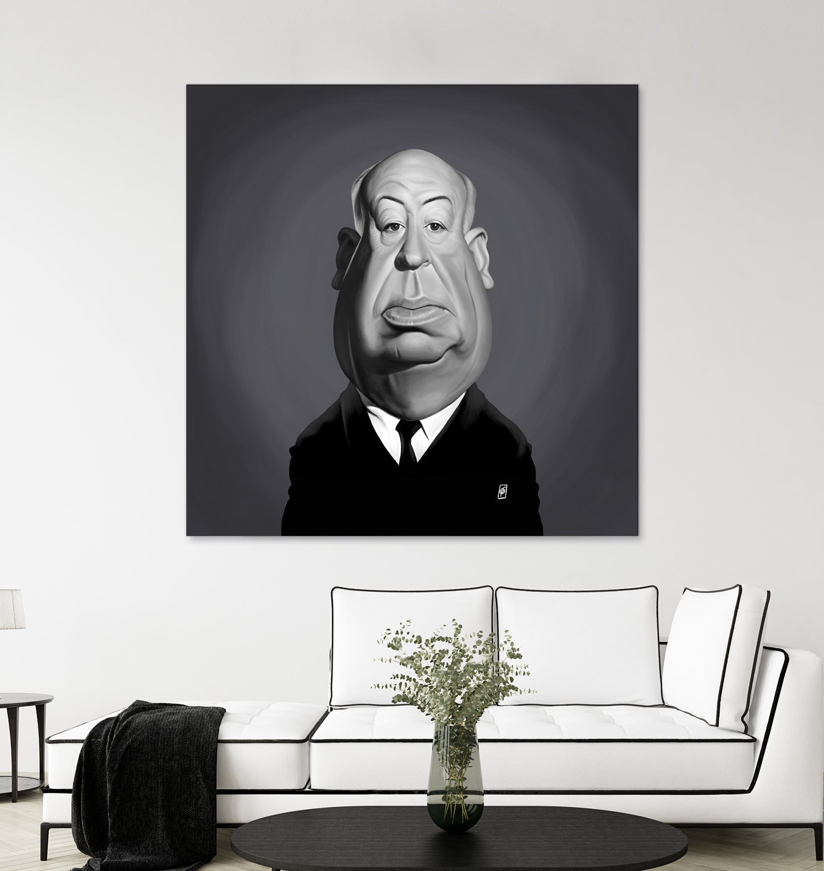 Alfred Hitchcock by Rob Snow on GIANT ART - gray digital painting