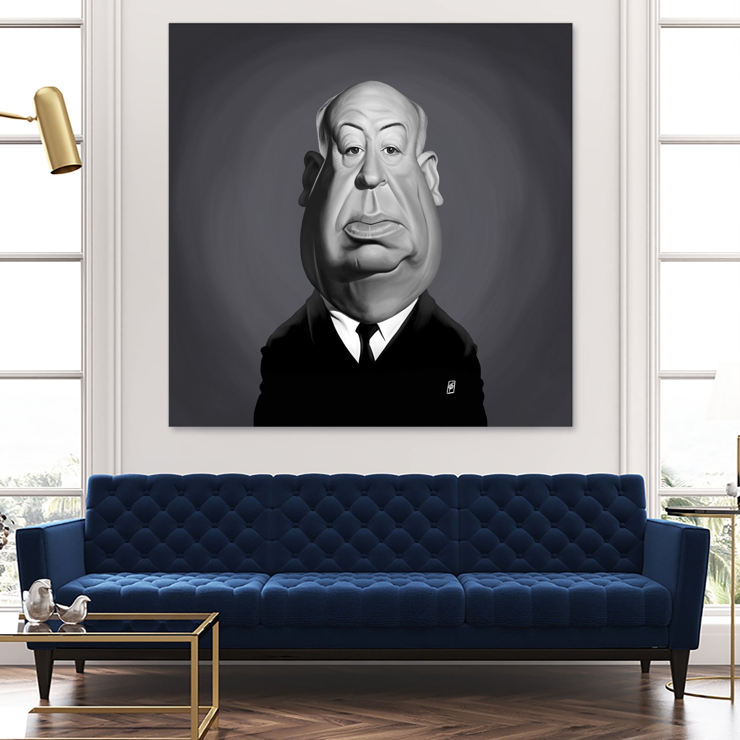 Alfred Hitchcock by Rob Snow on GIANT ART - gray digital painting