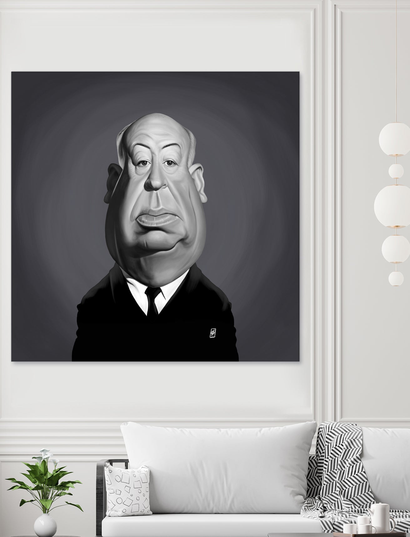 Alfred Hitchcock by Rob Snow on GIANT ART - gray digital painting