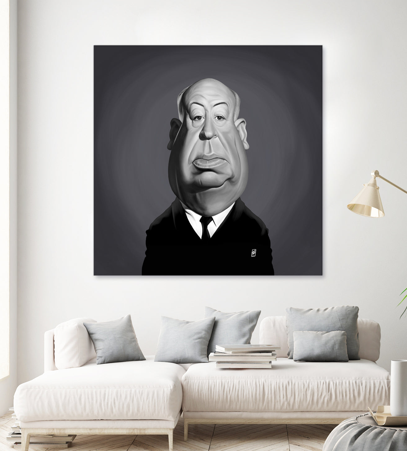 Alfred Hitchcock by Rob Snow on GIANT ART - gray digital painting