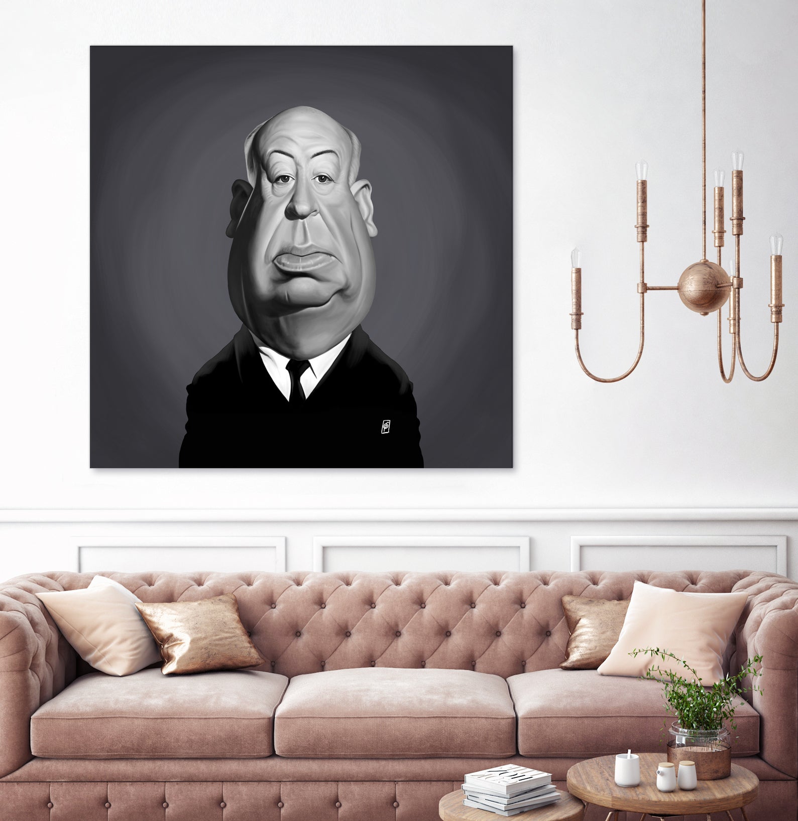 Alfred Hitchcock by Rob Snow on GIANT ART - gray digital painting