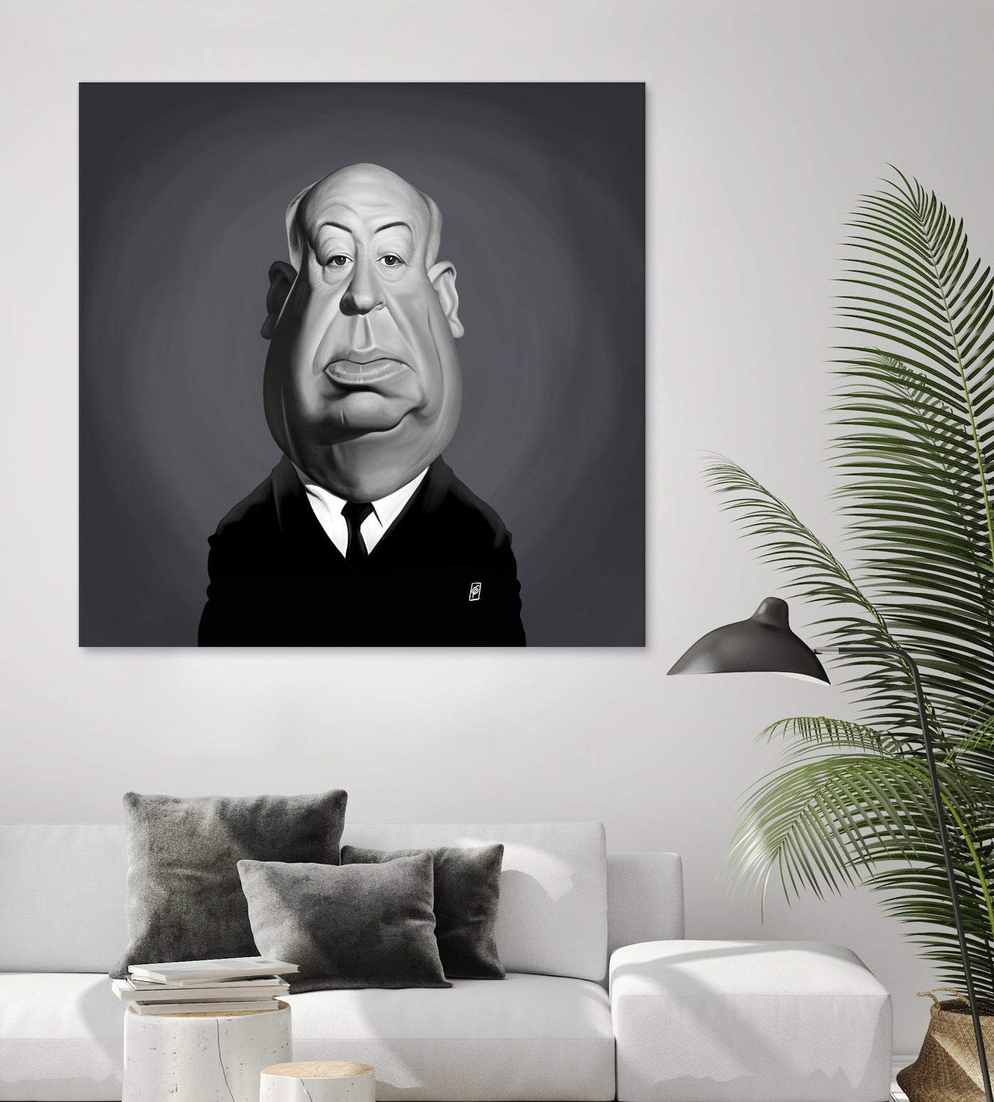 Alfred Hitchcock by Rob Snow on GIANT ART - gray digital painting