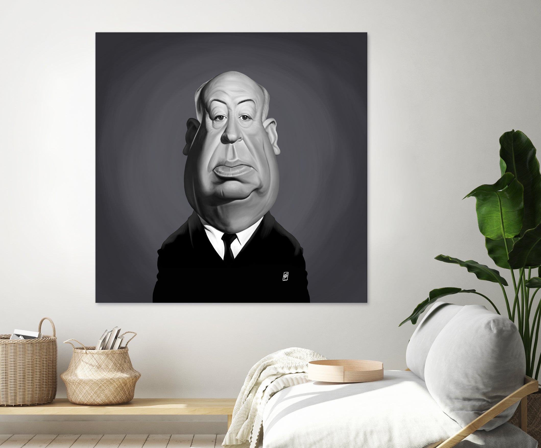 Alfred Hitchcock by Rob Snow on GIANT ART - gray digital painting