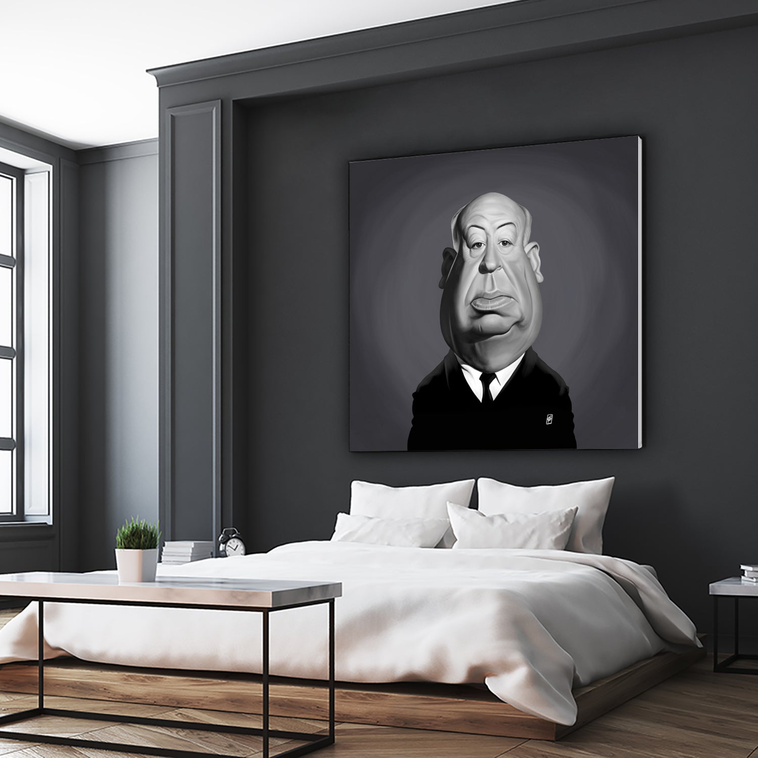 Alfred Hitchcock by Rob Snow on GIANT ART - gray digital painting