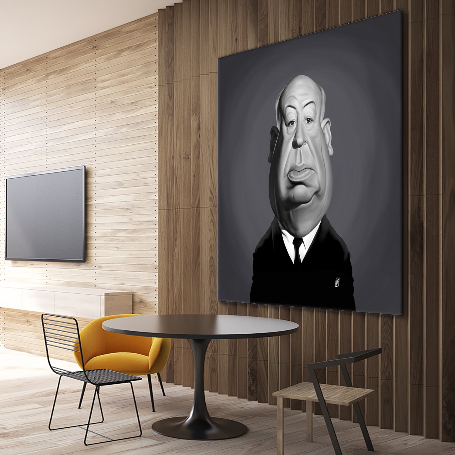 Alfred Hitchcock by Rob Snow on GIANT ART - gray digital painting