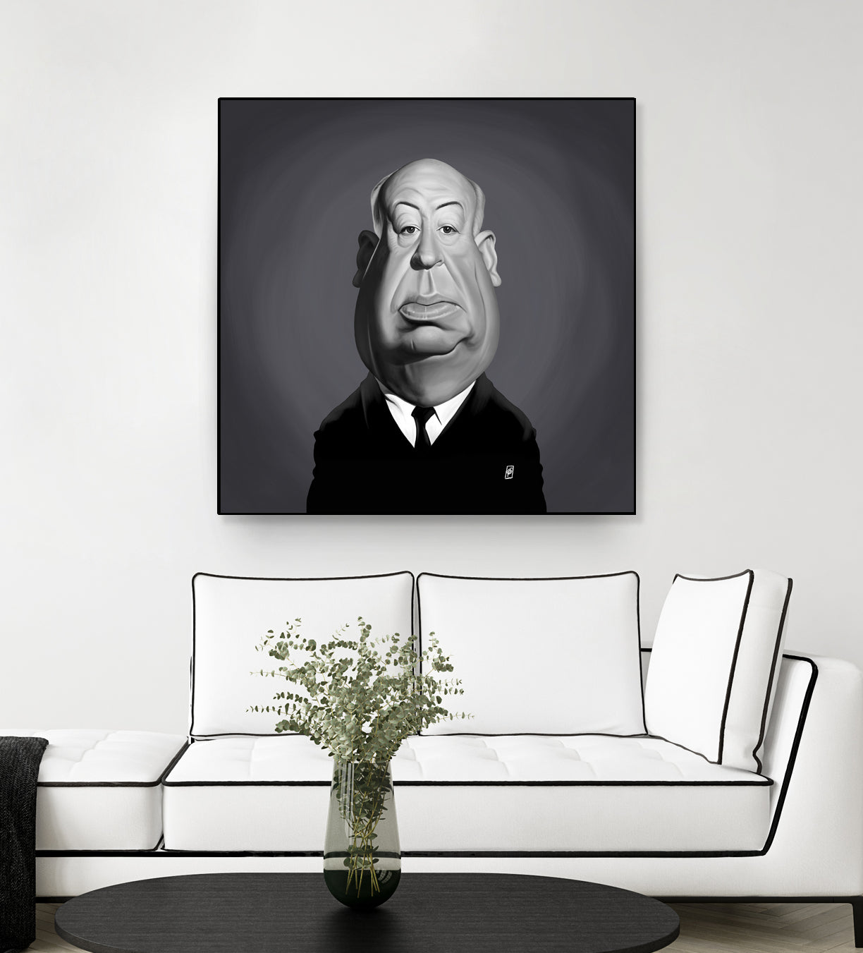 Alfred Hitchcock by Rob Snow on GIANT ART - gray digital painting