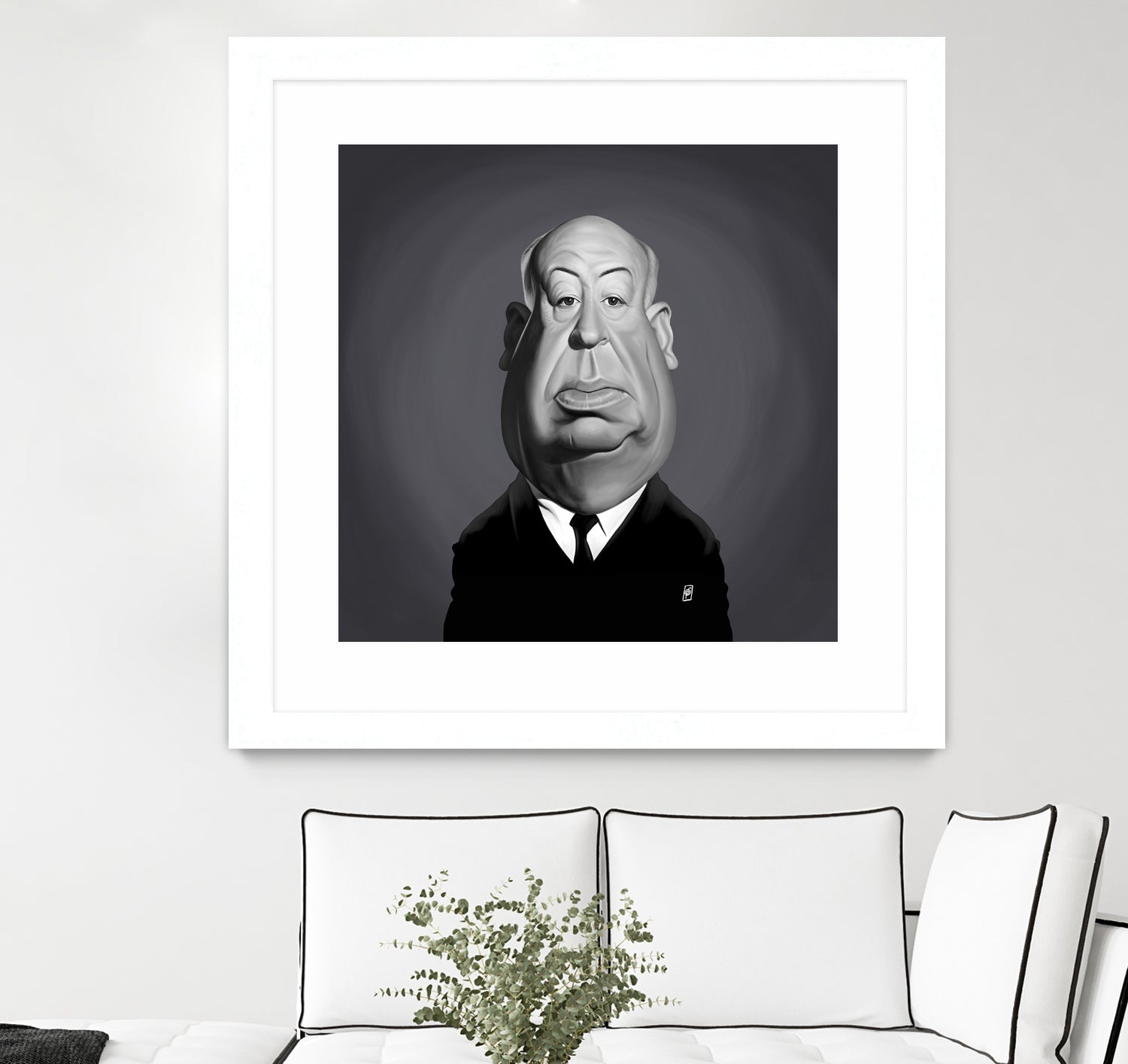 Alfred Hitchcock by Rob Snow on GIANT ART - gray digital painting