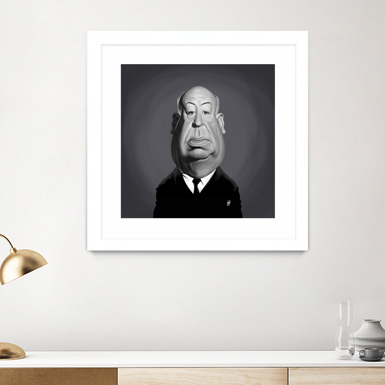 Alfred Hitchcock by Rob Snow on GIANT ART - gray digital painting