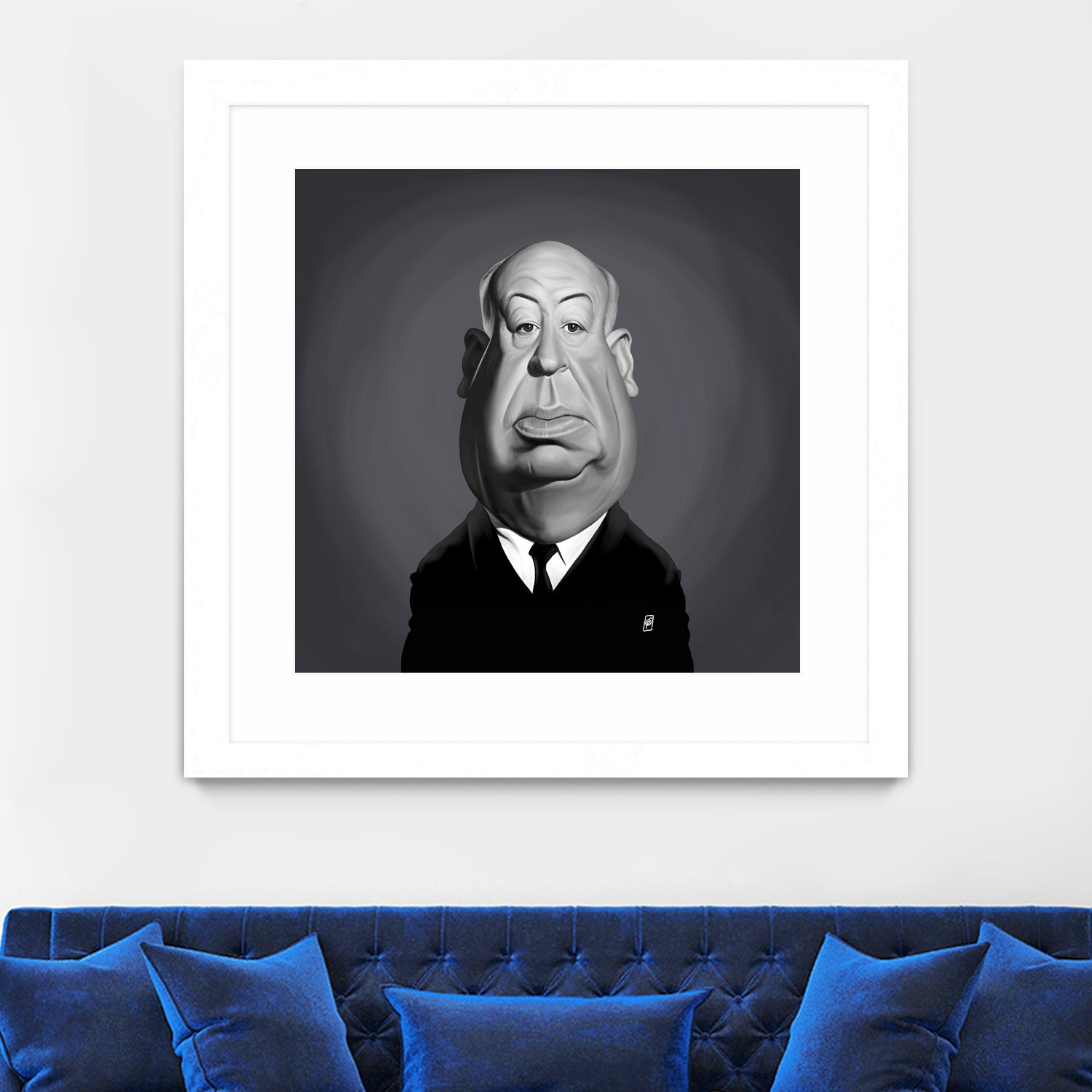 Alfred Hitchcock by Rob Snow on GIANT ART - gray digital painting