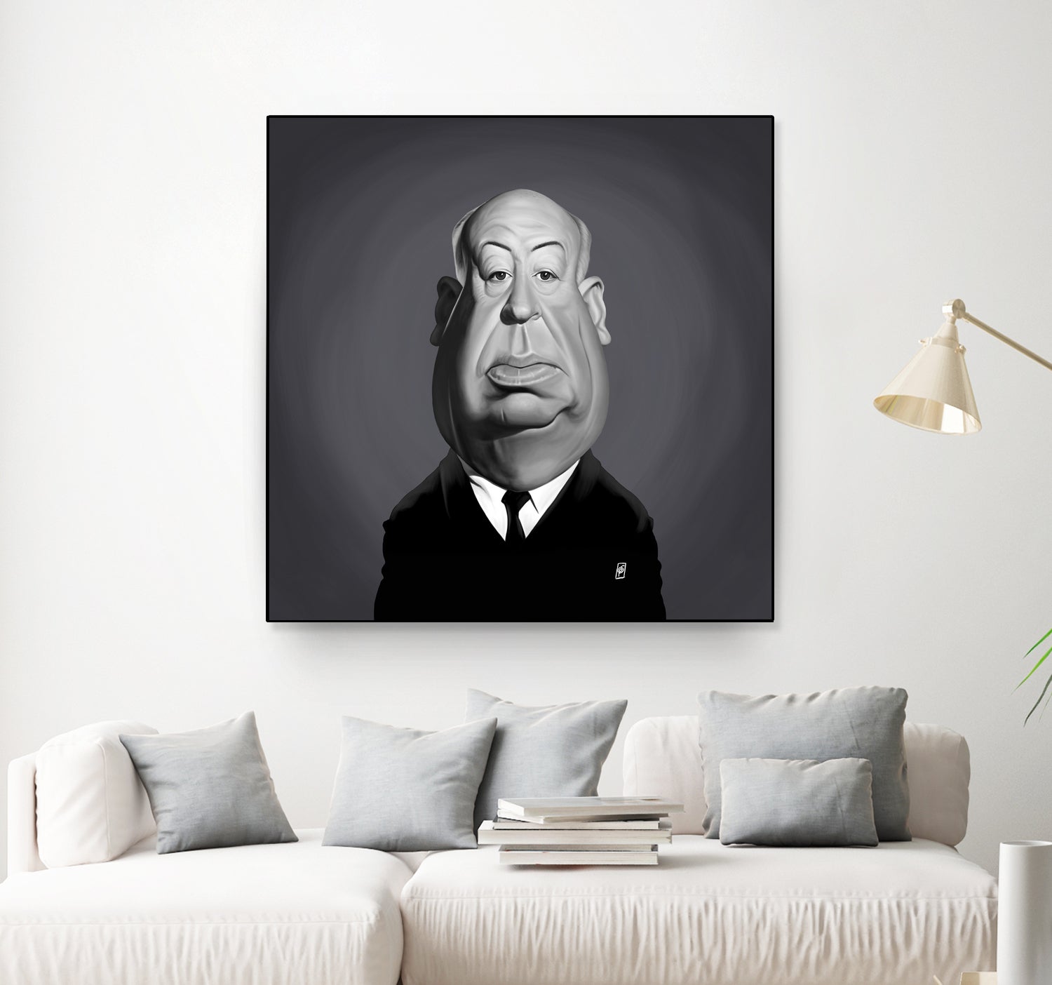 Alfred Hitchcock by Rob Snow on GIANT ART - gray digital painting