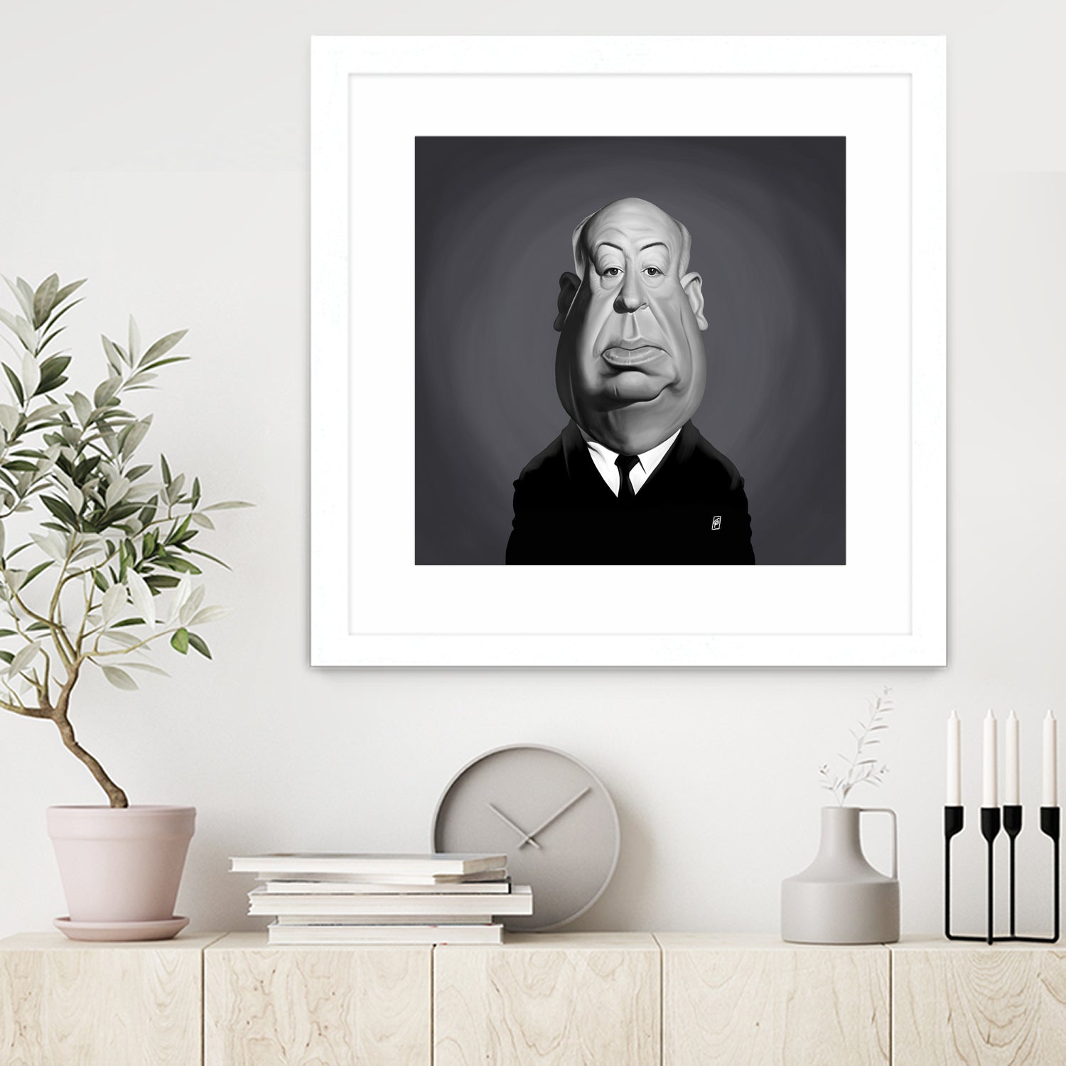 Alfred Hitchcock by Rob Snow on GIANT ART - gray digital painting