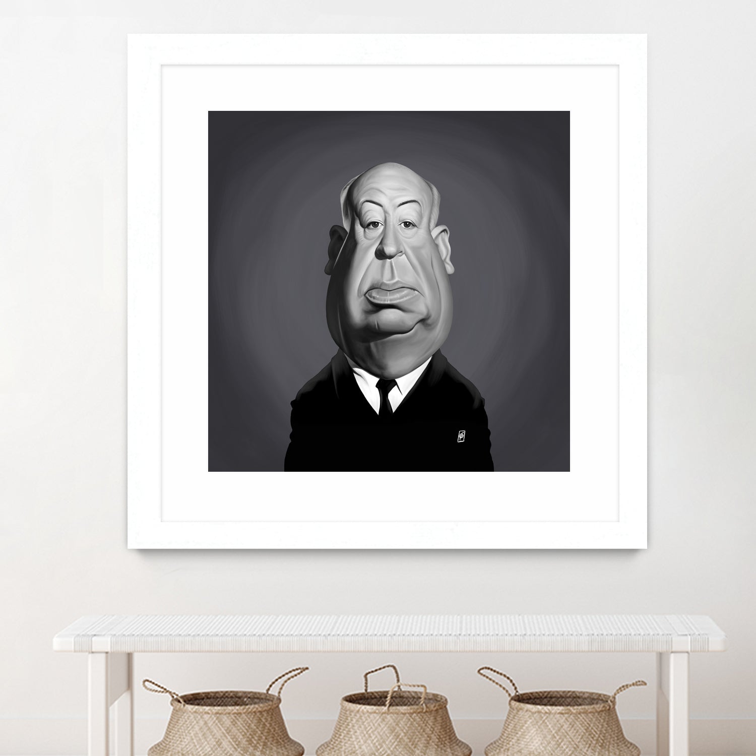 Alfred Hitchcock by Rob Snow on GIANT ART - gray digital painting