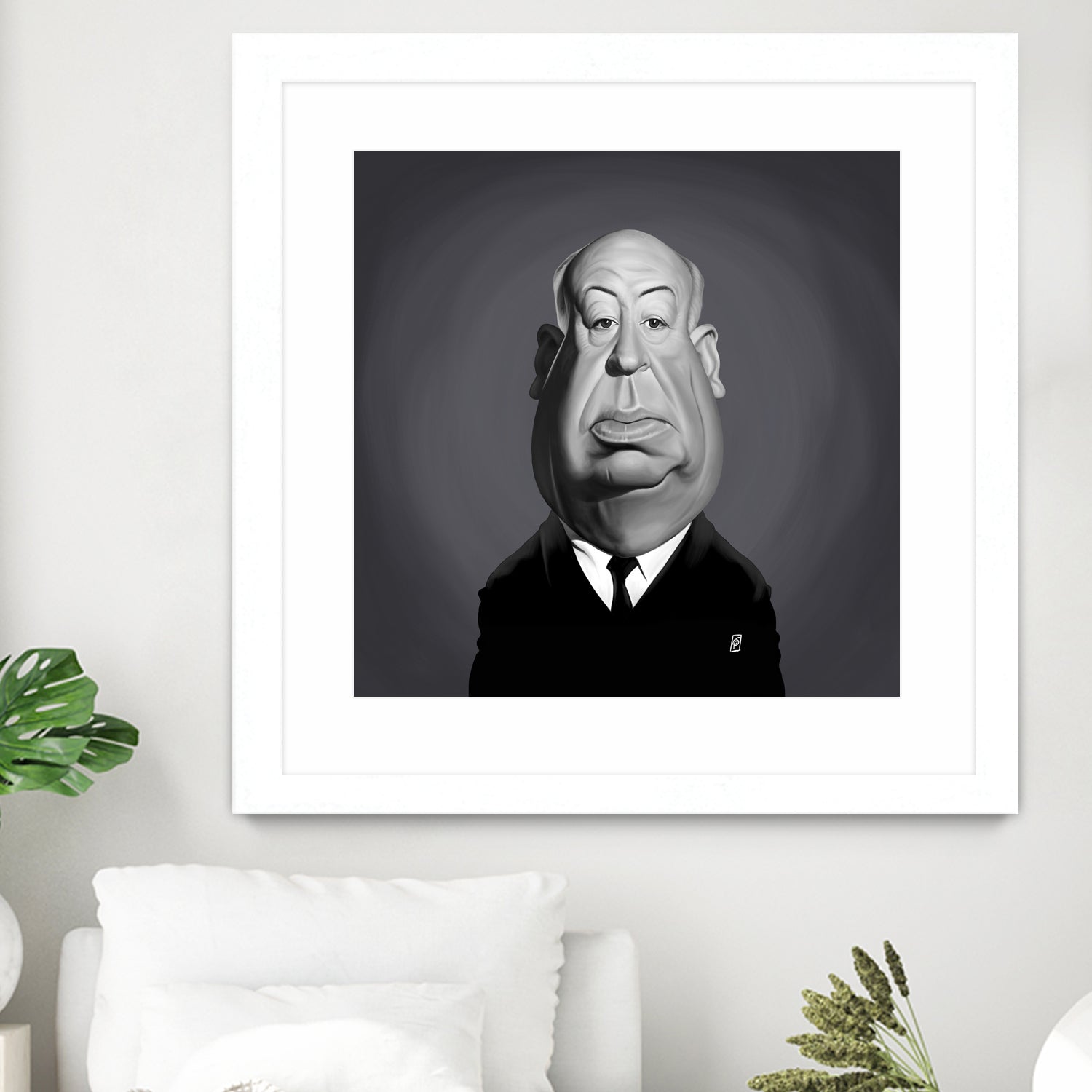 Alfred Hitchcock by Rob Snow on GIANT ART - gray digital painting