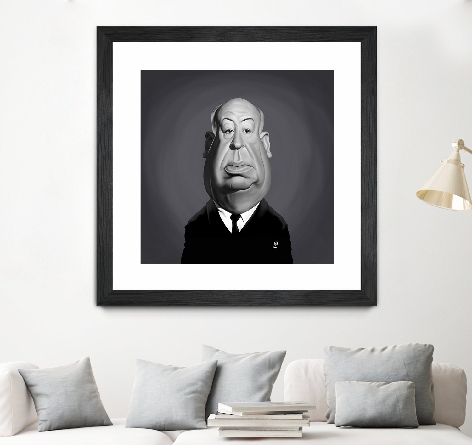 Alfred Hitchcock by Rob Snow on GIANT ART - gray digital painting